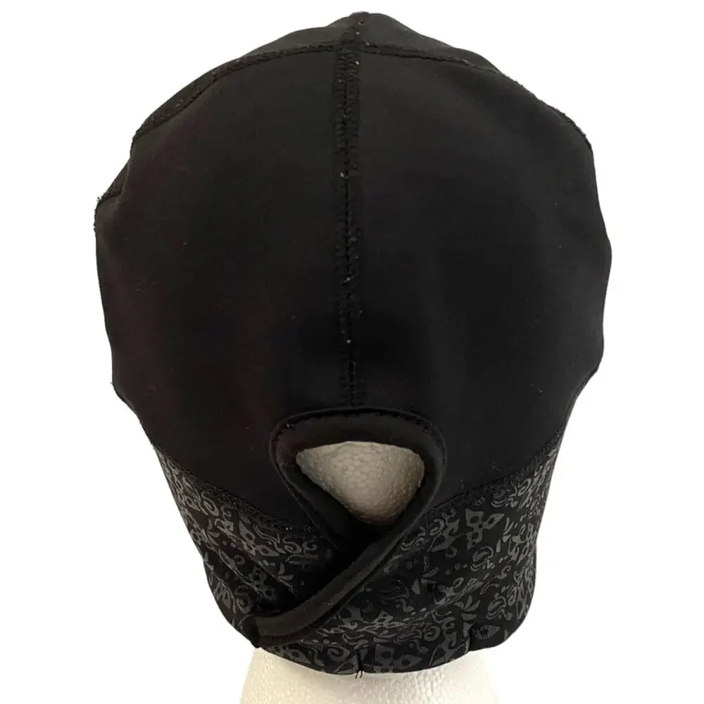 Manzella Get Intense Ponytail Beanie Black Womens One Size Running Hat Skull Cap